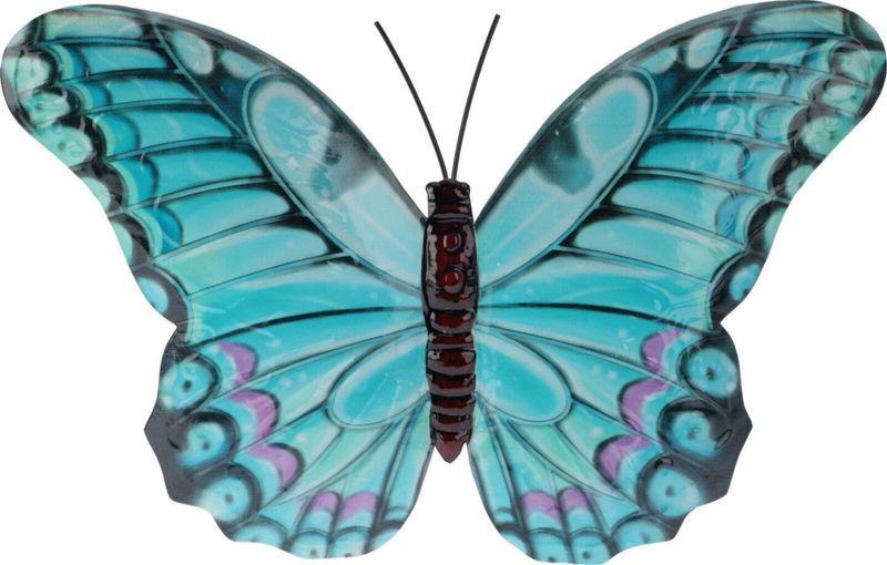 Sommerfugl veggdekor metall 31x21 Ass.