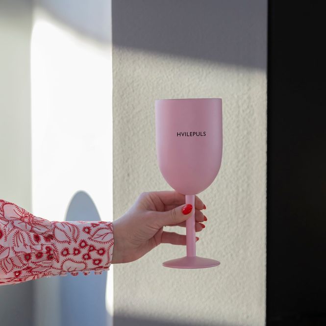 Hovedbilde Termo-vinglass HVILEPULS, lys rosa