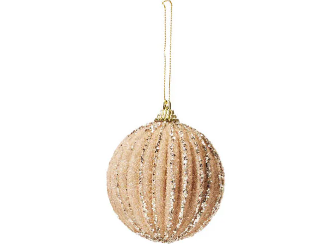 Hovedbilde Juletrekule rund off-white/beige 8cm