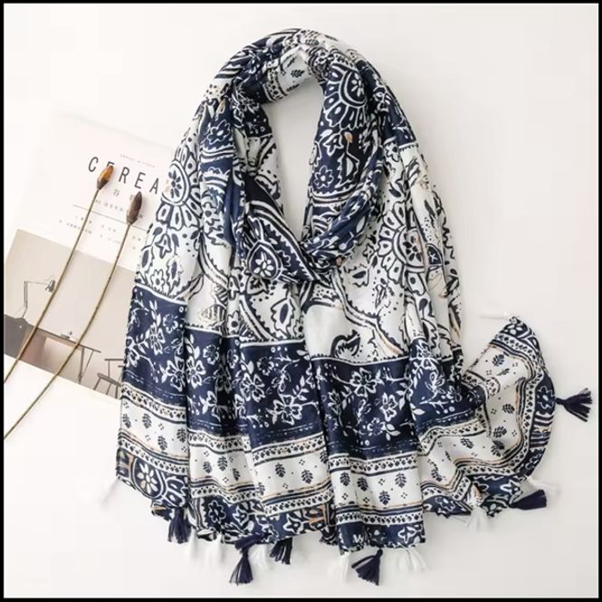 Hovedbilde Sami Paisley Print Tassel Viscose Scarf 180x90 - ...