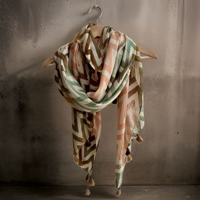 Hovedbilde Sunniva Zigzag Tassel Viscose Scarf 90x180CM
