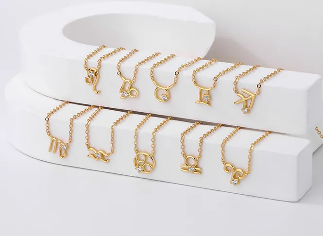 Hovedbilde Zodiac Gemini Tvilling Necklace 18K Gold