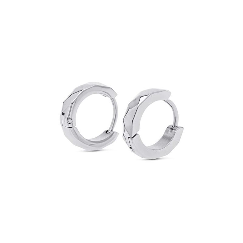 Noor - Spike Hoop Earrings 16mm Stainless Steel Silver