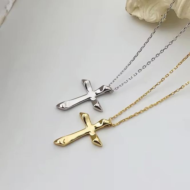 Hovedbilde Cross Plain Necklace 925 Sterling Silver