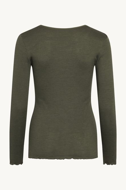 Hovedbilde Amber T-shirt LS Wool/Silk - Army Melange
