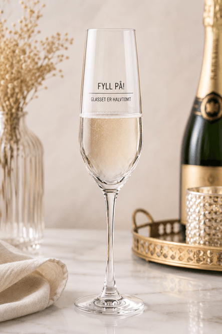 Hovedbilde Glass champagne...er halvtomt h:24cm