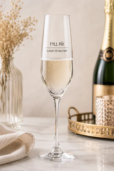 Hovedbilde Glass champagne...er halvtomt h:24cm