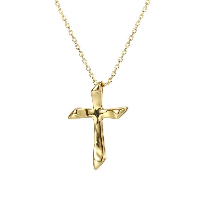 Hovedbilde Cross Plain Necklace 18K Gold