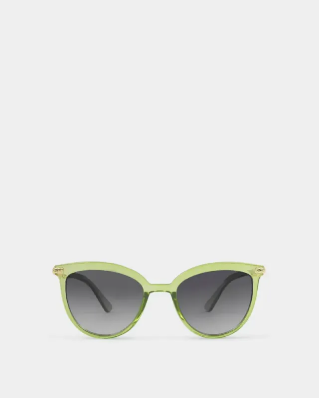 Ravello Round Sunglasses Green Transparent