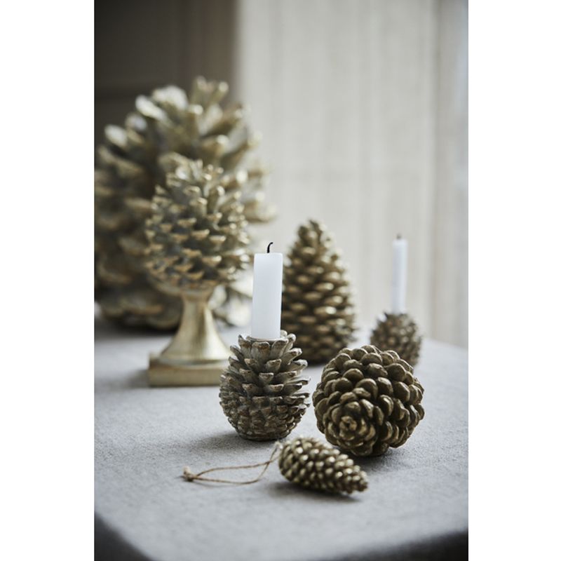 Serafina decoration pine cone 11.5cm. L. Gold