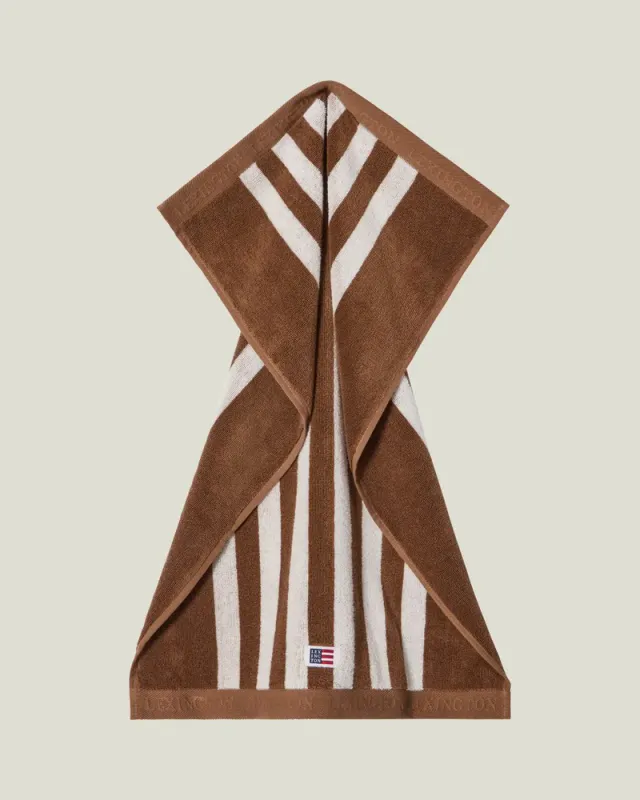 Lexington Striped Terry Towel Fudge/Snow White 30x50