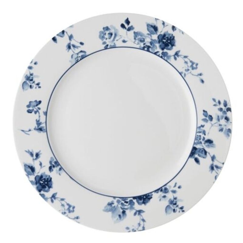 Laura Ashley Middag Tallerken 26cm.  Chinese Rose Blå/hvit