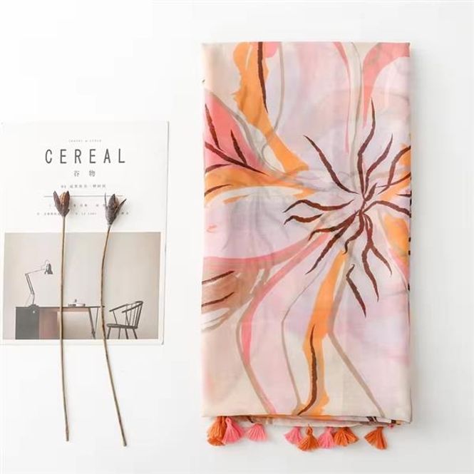 Hovedbilde Sunniva Flower Tassel Viscose Scarf 90x180CM - ...