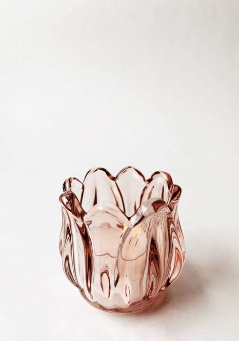 Hovedbilde Lysglass tulipan 7x7 cm rosa