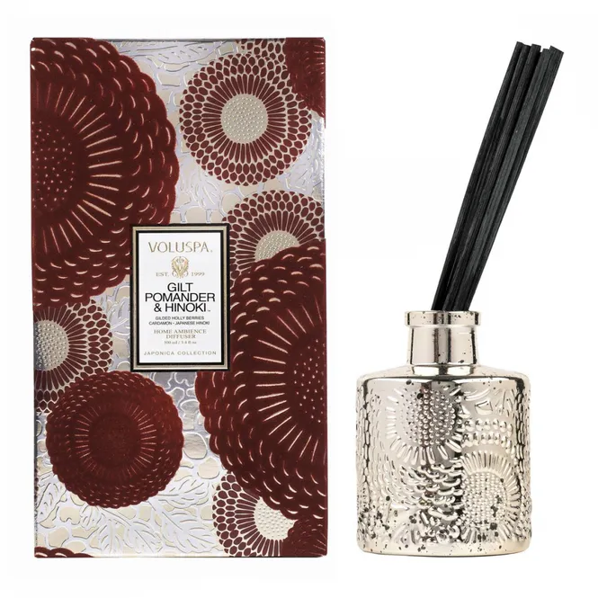 Hovedbilde Voluspa Gilt pomander & Hinoki reed diffuser ...