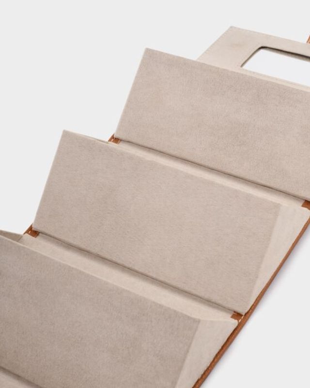 FOLD-OUT SUNGLASSES TRAVEL CASE | Cognac