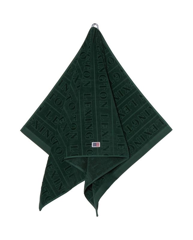 Velour Jacquard Logohåndkle 50x70 Juniper Green
