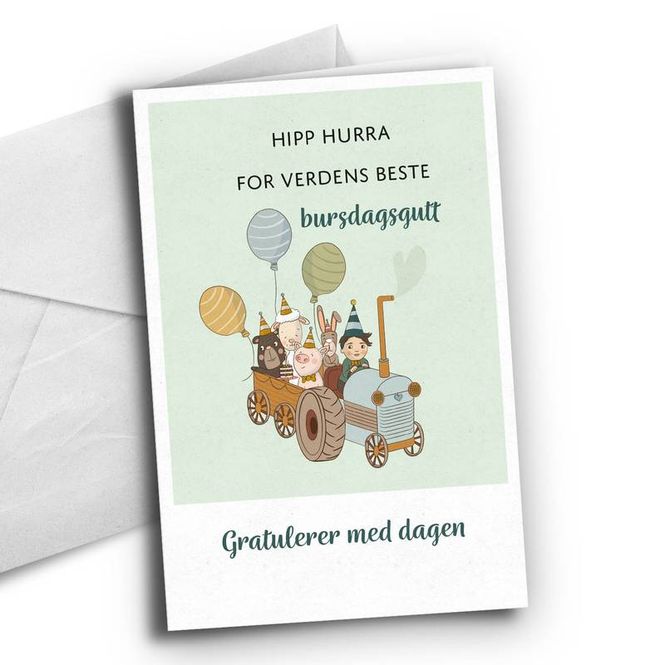 Hovedbilde Kort - Bursdagsgutt - traktor