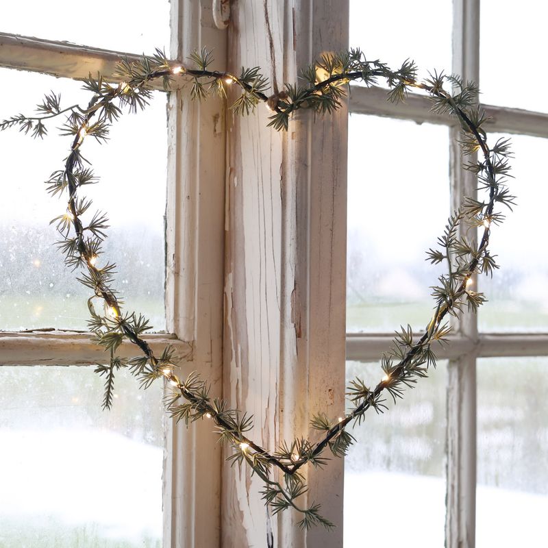 Fleur Krans hjerte m. 25 LED-lys 32cm