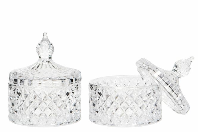 Hovedbilde Glasskrukke Rut – klar | Ø 9 cm Assortert