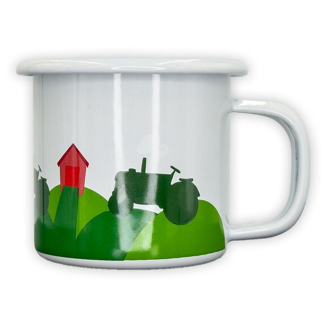 Hovedbilde Blafre emaljekopp - Traktor og låve 2,5dl