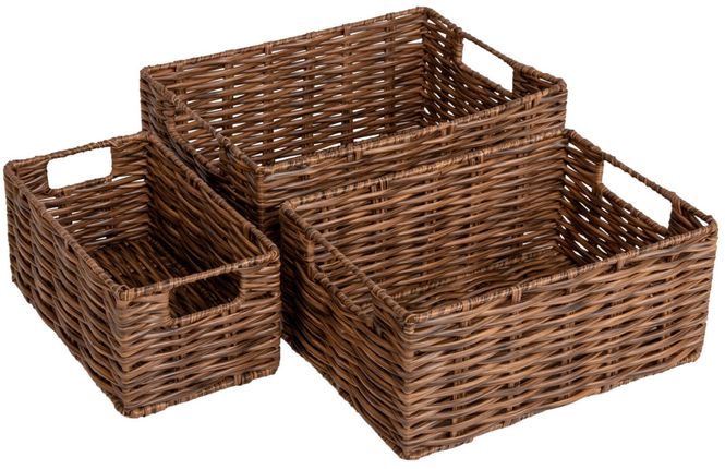 Hovedbilde Kurv brun flettet PE LARGE 26 x 19 x 11 cm