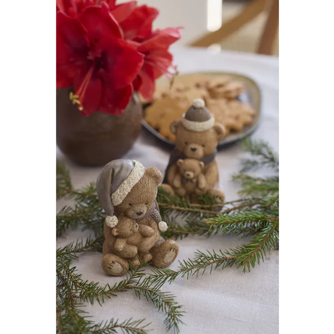 Hovedbilde Teddy bear with hat and cub 11,5 cm brown 