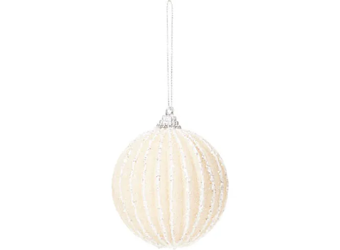 Hovedbilde Juletrekule rund off-white/beige 8cm