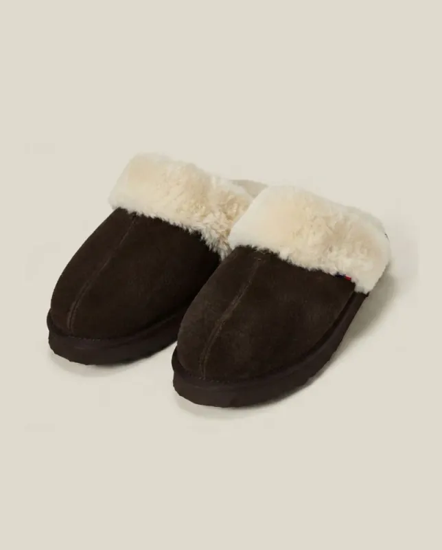 Lexington Women's Suede Slippers Dark Brown