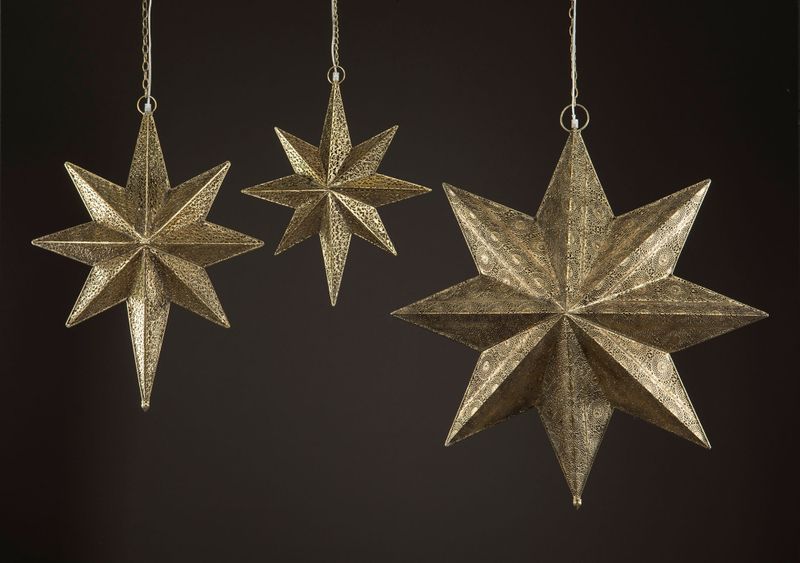Hengende adventsstjerne Vision messing 50cm