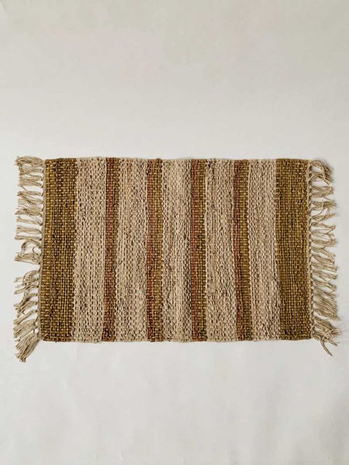 Hovedbilde Dørmatte skinn striper 50x70 cm creme multi