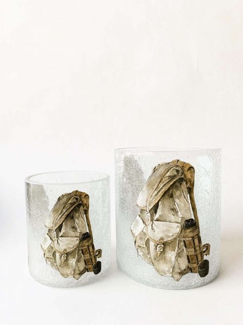 Hovedbilde Lysglass krakelert frostet sekk 9×10 cm