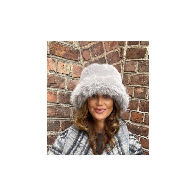 Hovedbilde Pelshatt Fake Fur Lysegrå