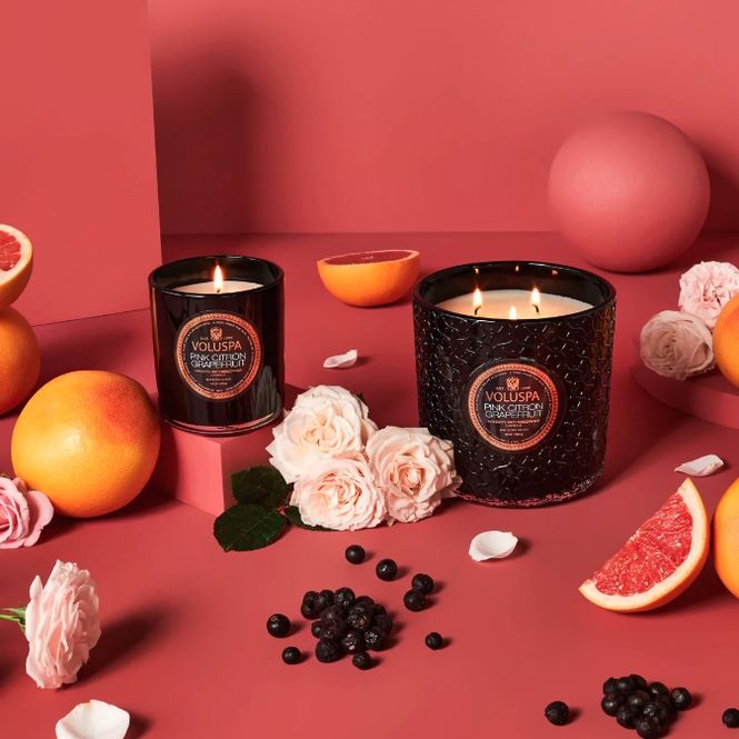 Hovedbilde Voluspa Pink Citron Grapefruit boxed candle 60h ...