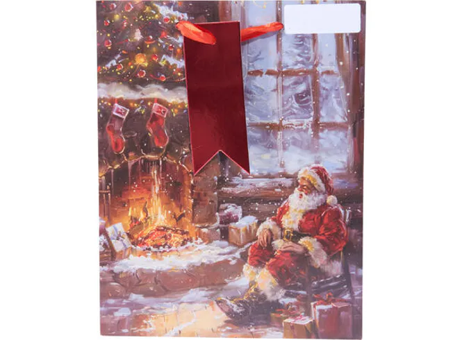 Hovedbilde Gavepose julemotiv ruter 23x26x10cm Ass.