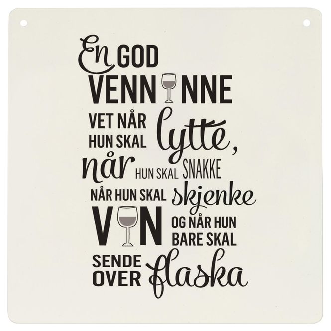 Hovedbilde Skilt firkantet lite En god venninne