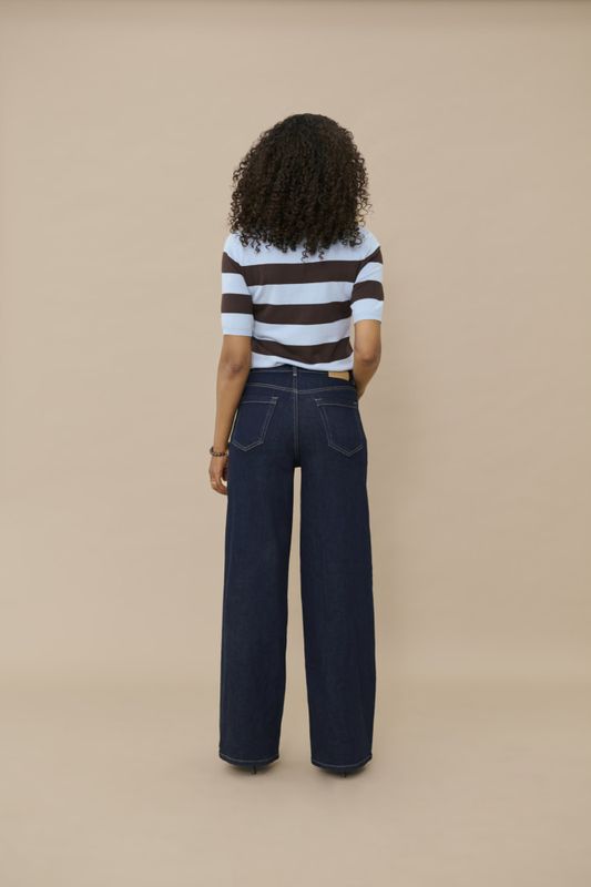 KaMeadow HW Reg fit Jeans Dark Blue Unwashed Denim 