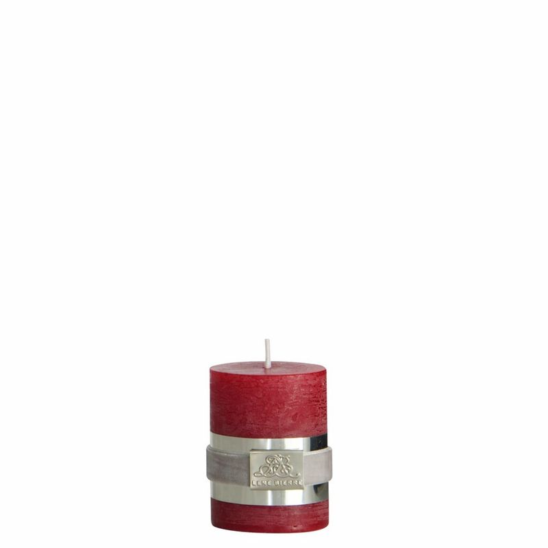 Lene Bjerre Candle Rustic Dark Red Small