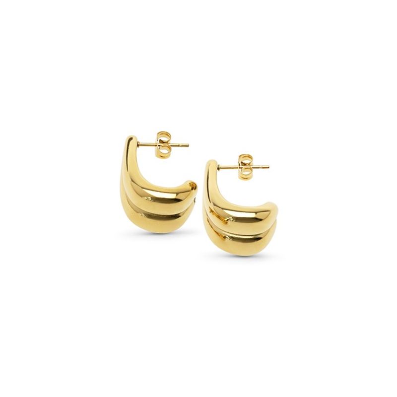Tara - Chunky Drop Earrings Stainless Steel Gold