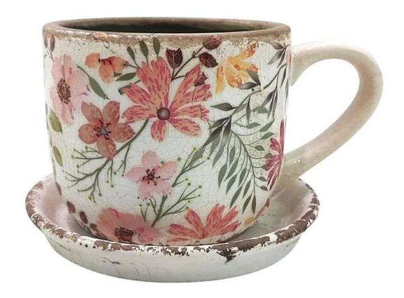 Blomsterpotte kopp keramikk 21x15x12cm