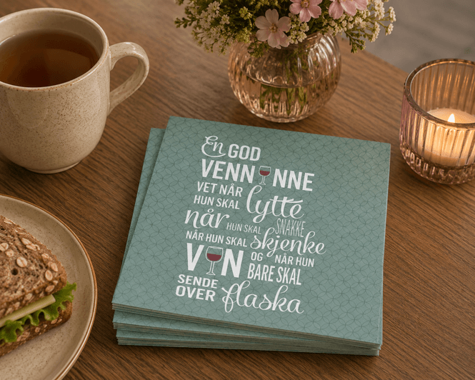 Hovedbilde Lunsj servietter God venninne turkis