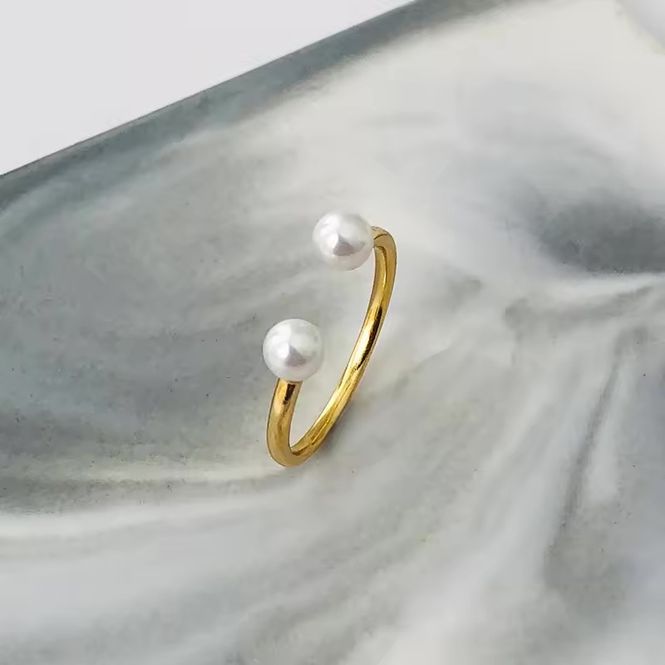 Hovedbilde Pearl Ring 18K Gold One Size