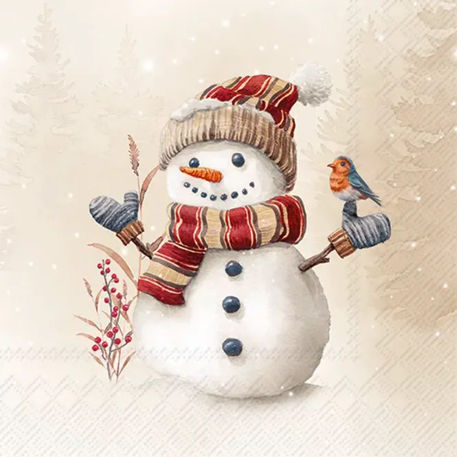 Hovedbilde Servietter Oscar The Snowman Cream Lunch