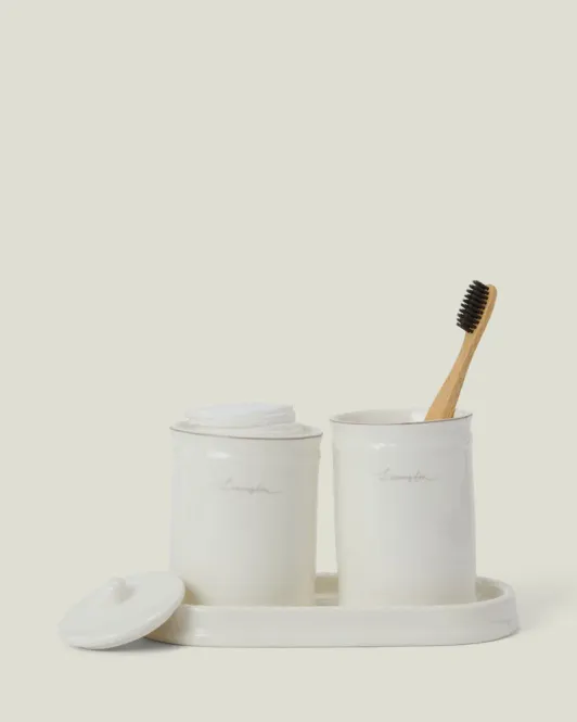 Hovedbilde Lexington Porcelain Jar with Lid White/Beige