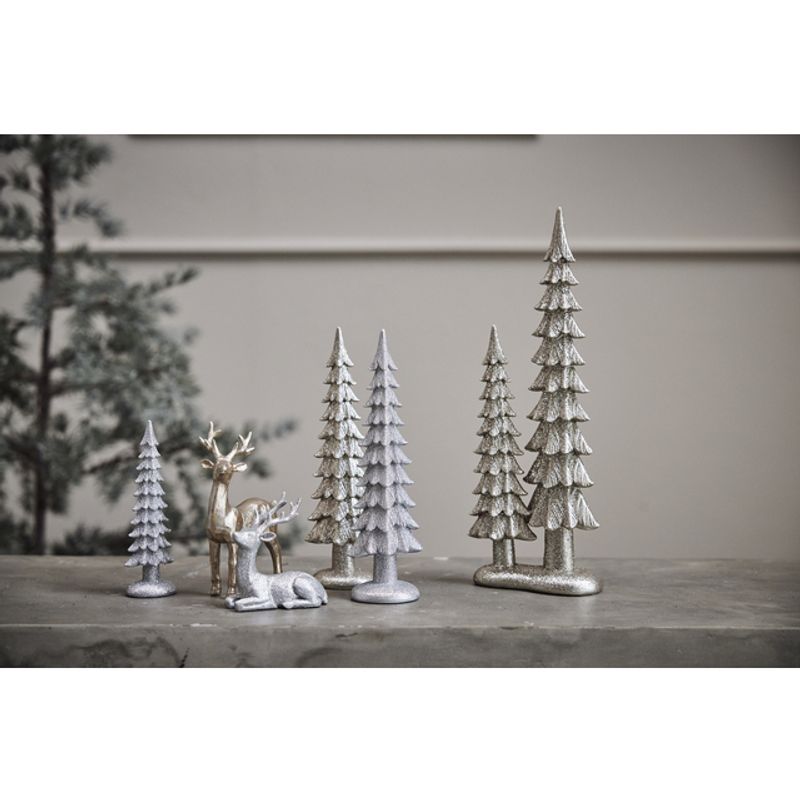 Sissia decoration deer 8.5cm. Silver Liggende