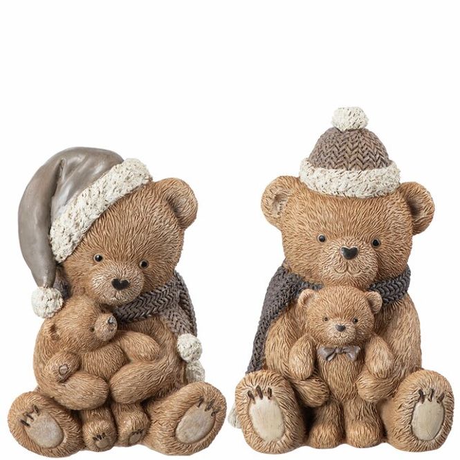 Hovedbilde Teddy bear with hat and cub 11,5 cm brown 