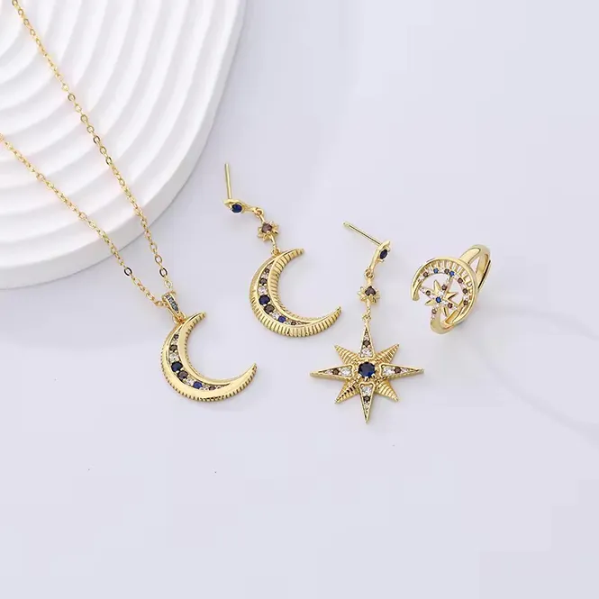Hovedbilde To The Moon Necklace 18K Gold Mix