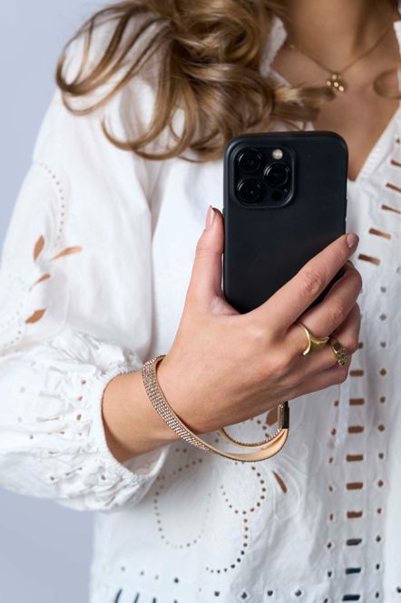 Hovedbilde Mobilstropp glitter gull - kort
