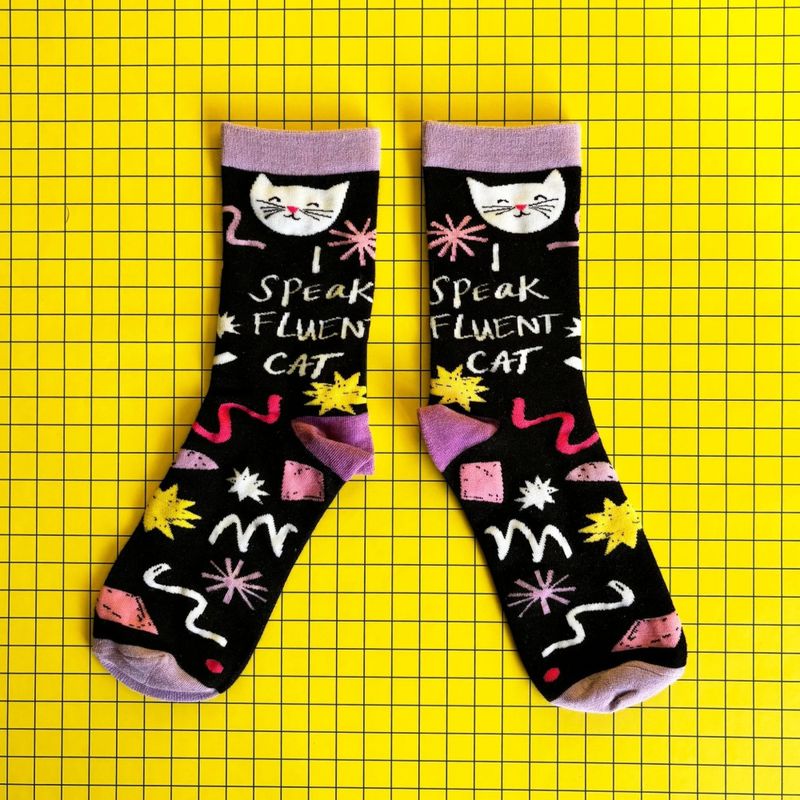 Small Talk 'I Speak Fluent Cat' Socks