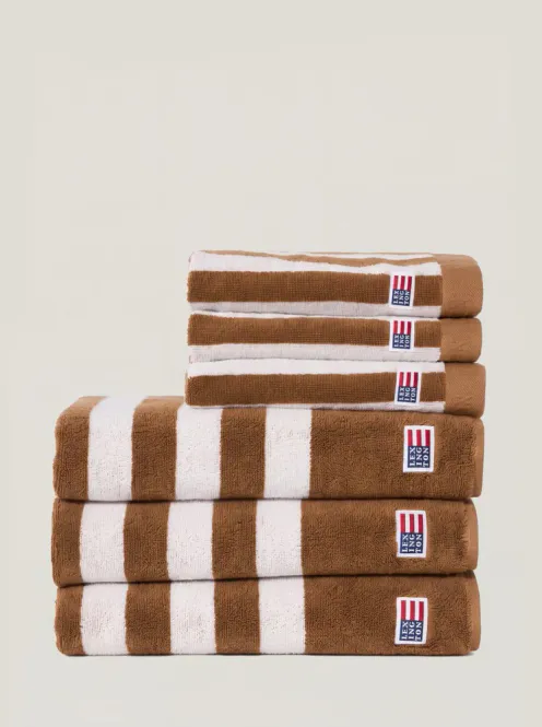 Hovedbilde Lexington Striped Terry Towel Fudge/Snow White ...